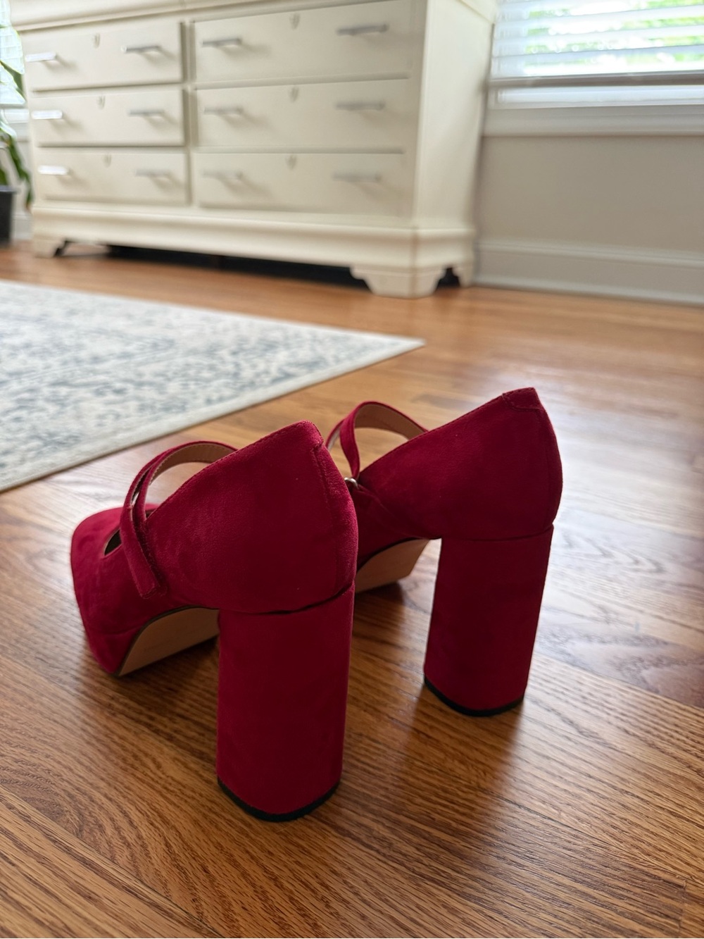 Red Suede Pumps - Picture 2 of 3